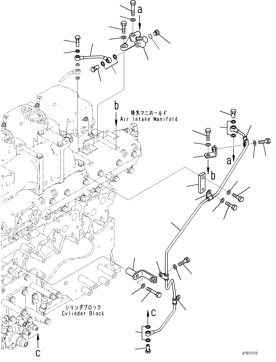 Engines Komatsu / SAA6D140E-7D S/N 830556-UP (For PC700LC-11)(1001230C) / Fuel Return (#830556-)(D006001 : A4230-001001)