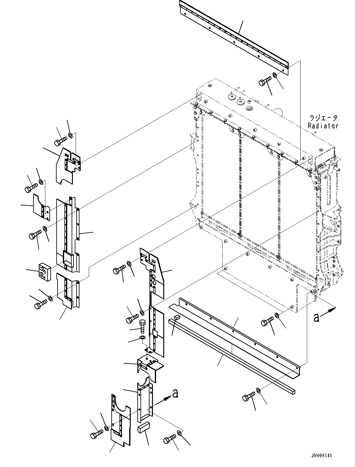 Komatsu parts book diagram for HD605-8 S/N 30072-UP (For KAL): RADIATOR, BAFFLE (#30001-)