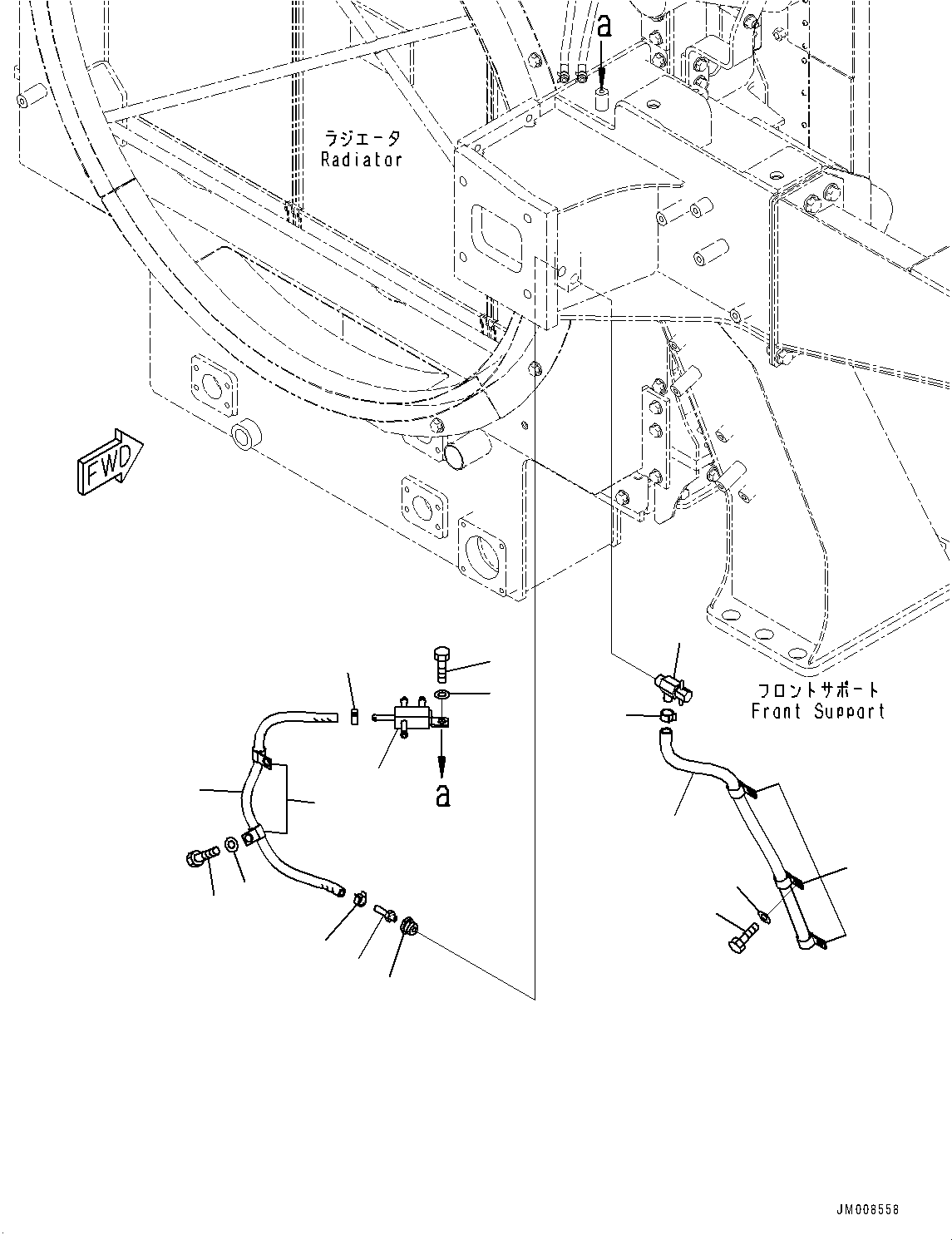 Komatsu parts book diagram for HD605-8 S/N 30072-UP (For KAL): COOLANT PIPING (#30001-)