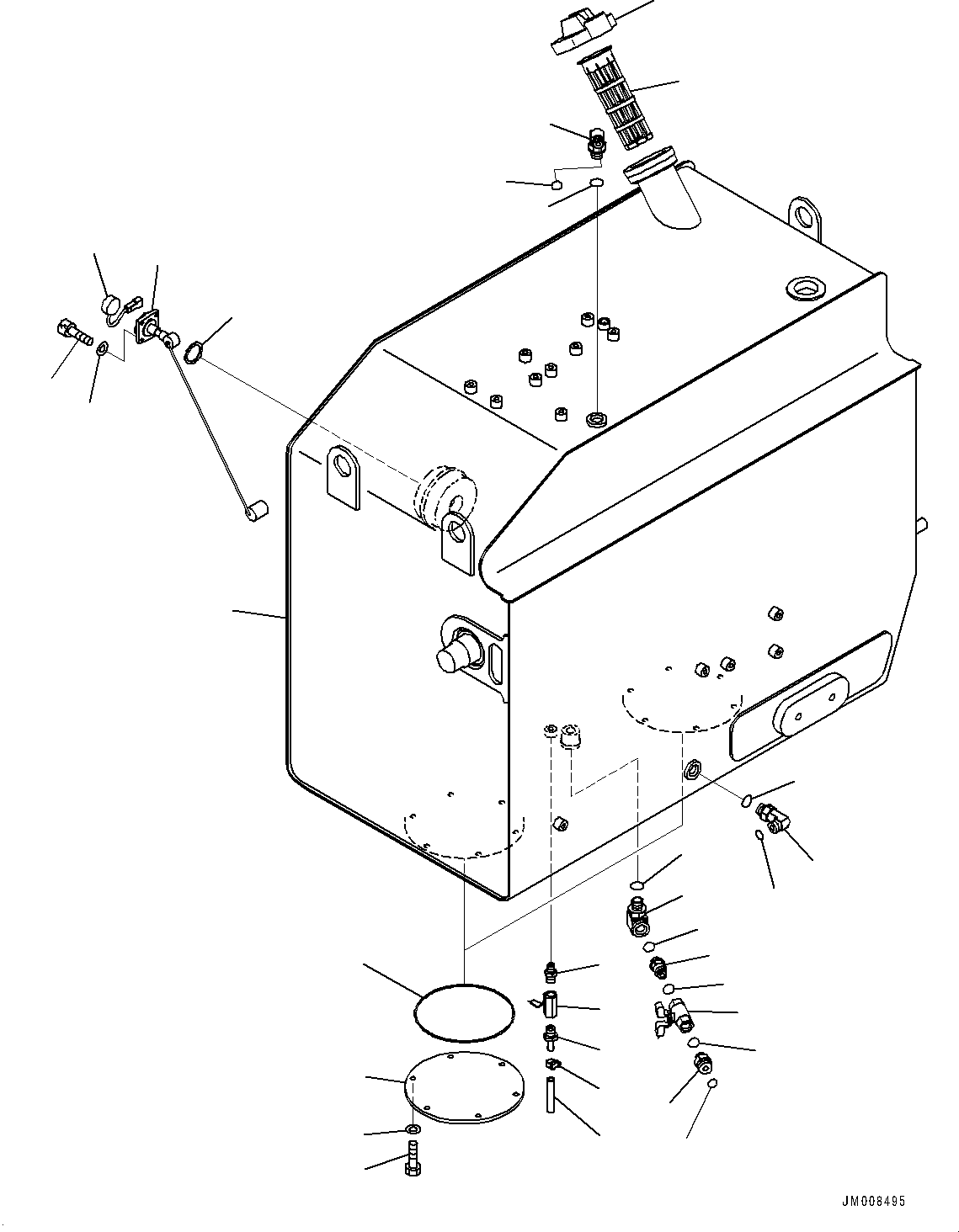 Komatsu parts book diagram for HD605-8 S/N 30072-UP (For KAL): FUEL TANK (#30001-)