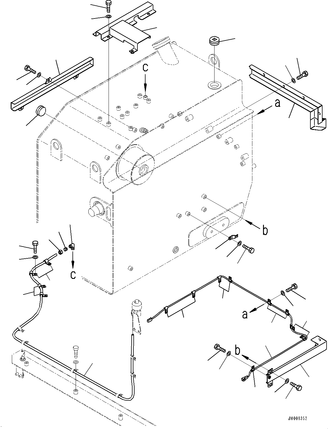 Komatsu parts book diagram for HD605-8 S/N 30072-UP (For KAL): FUEL TANK, COVER AND WIRING HARNESS(#30001-30022)