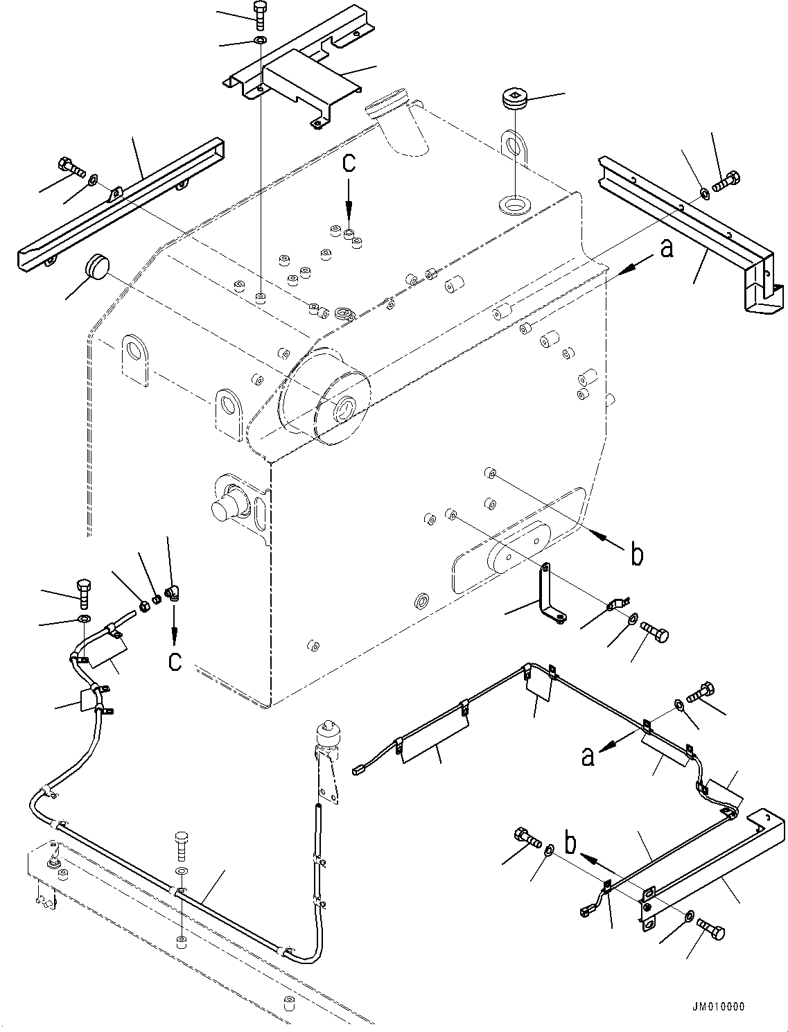Komatsu parts book diagram for HD605-8 S/N 30072-UP (For KAL): FUEL TANK, COVER AND WIRING HARNESS(#30023-)