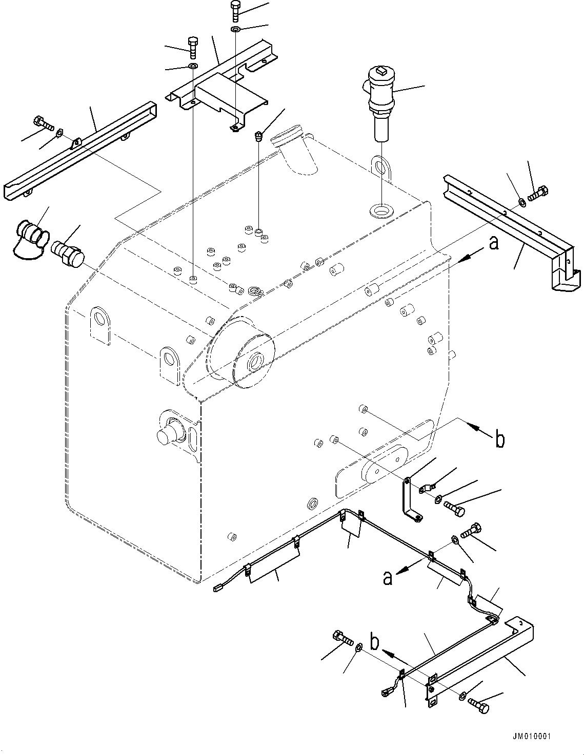 Komatsu parts book diagram for HD605-8 S/N 30072-UP (For KAL): FUEL TANK, COVER AND WIRING HARNESS (WITH QUICK COUPLING)(#30023-)