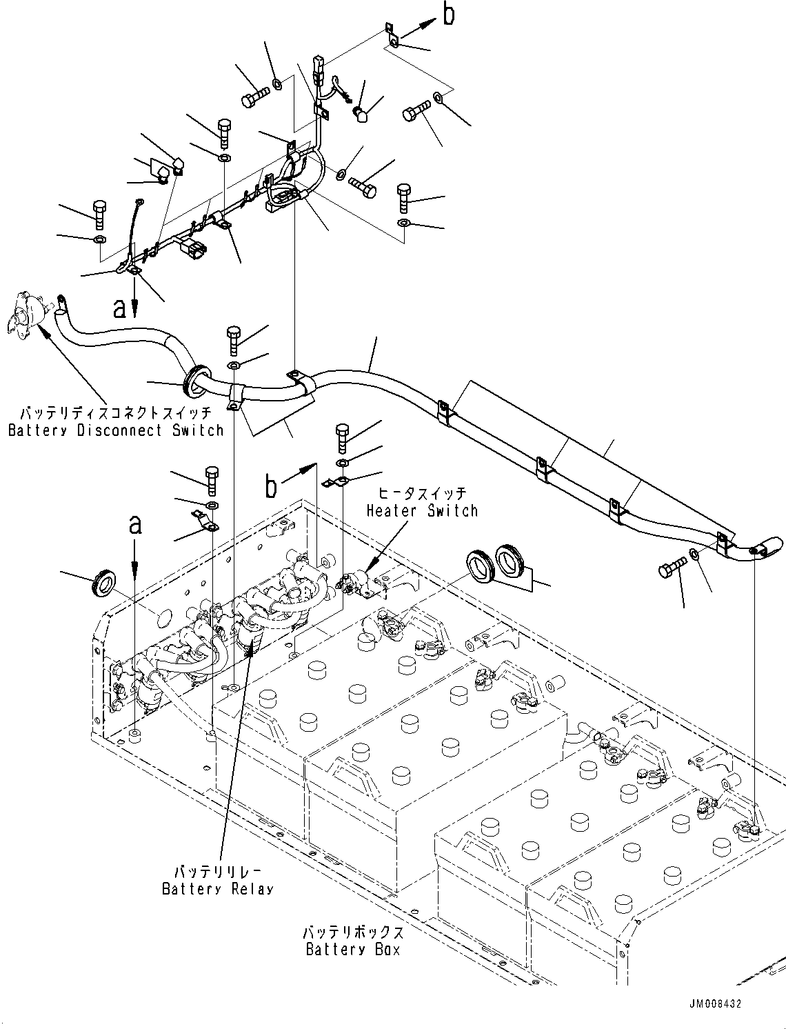 Dump Trucks Komatsu / HD605-8 S/N 30072-UP (For KAL)(1001232C) / Battery Box, Battery Cable (#30001-)(E001002 : E0100-001002)