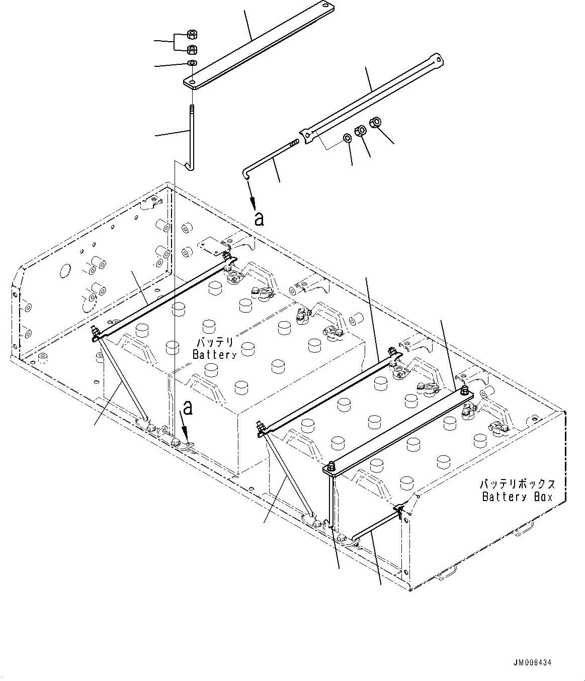 Dump Trucks Komatsu / HD605-8 S/N 30072-UP (For KAL)(1001232C) / Battery Box, Battery Mounting (#30001-)(E001003 : E0100-001003)