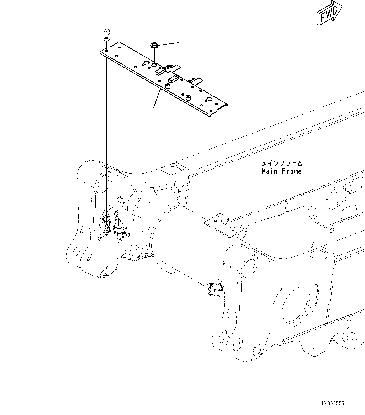 Dump Trucks Komatsu / HD605-8 S/N 30072-UP (For KAL)(1001232C) / Rear Combination Lamp and Backup Alarm, Mounting Bracket (#30001-)(E008001 : E0302-001001)