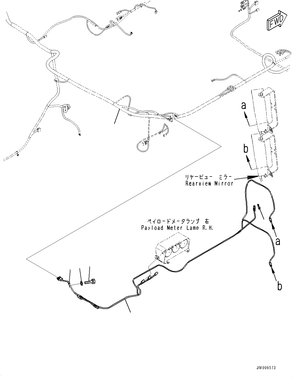 Dump Trucks Komatsu / HD605-8 S/N 30072-UP (For KAL)(1001232C) / Payload Meter Wiring Harness, R.H. (#30001-)(E010002 : E0820-001002)
