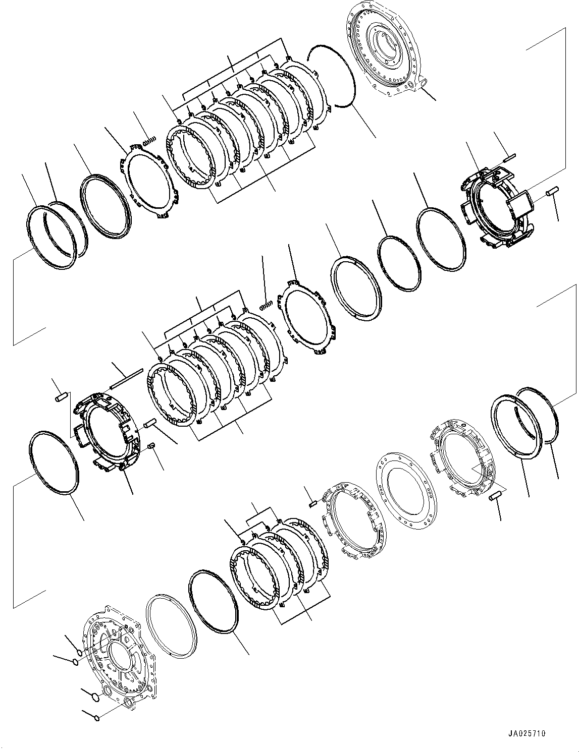 Komatsu parts book diagram for HD605-8 S/N 30072-UP (For KAL): TORQUE CONVERTER AND TRANSMISSION, 1ST, 2ND AND REVERSE HOUSING (#30001-)