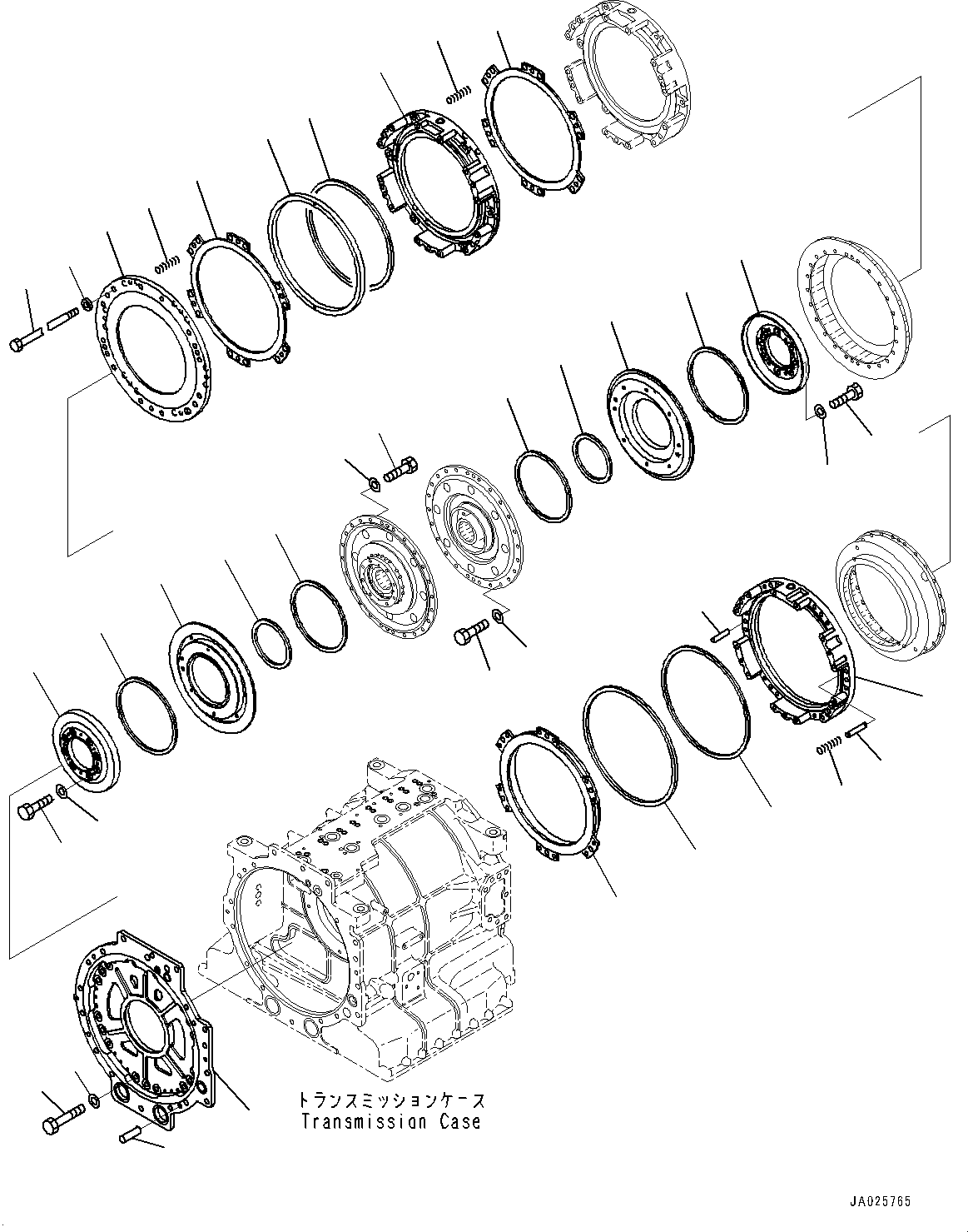 Komatsu parts book diagram for HD605-8 S/N 30072-UP (For KAL): TORQUE CONVERTER AND TRANSMISSION, 3RD AND HIGH HOUSING (#30001-)