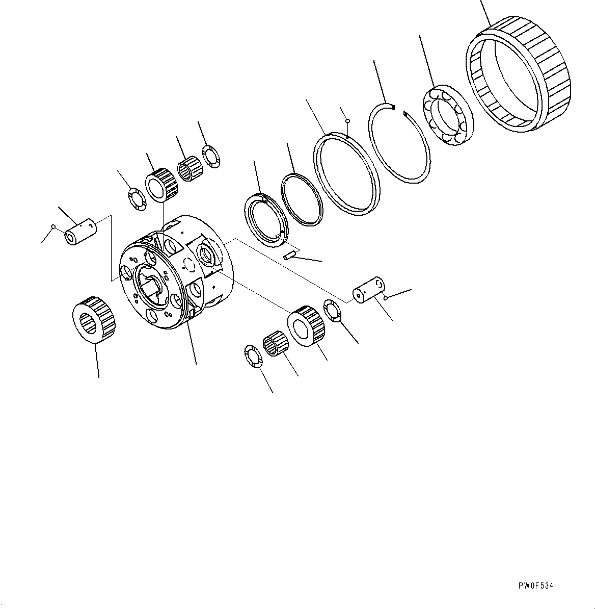 Komatsu parts book diagram for HD605-8 S/N 30072-UP (For KAL): TORQUE CONVERTER AND TRANSMISSION, CARRIER (1/3) (#30001-)