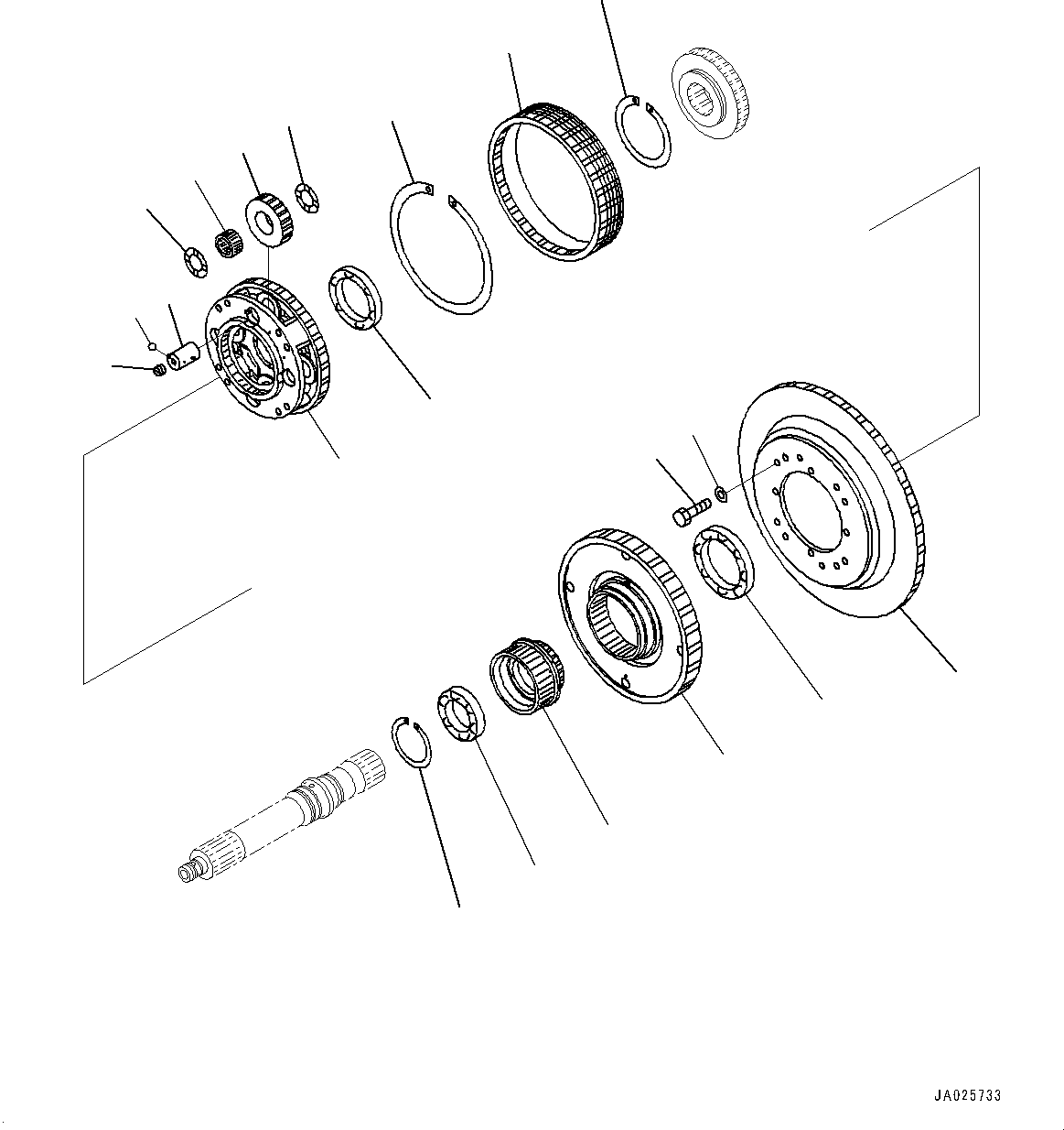 Komatsu parts book diagram for HD605-8 S/N 30072-UP (For KAL): TORQUE CONVERTER AND TRANSMISSION, CARRIER (3/3) (#30001-)