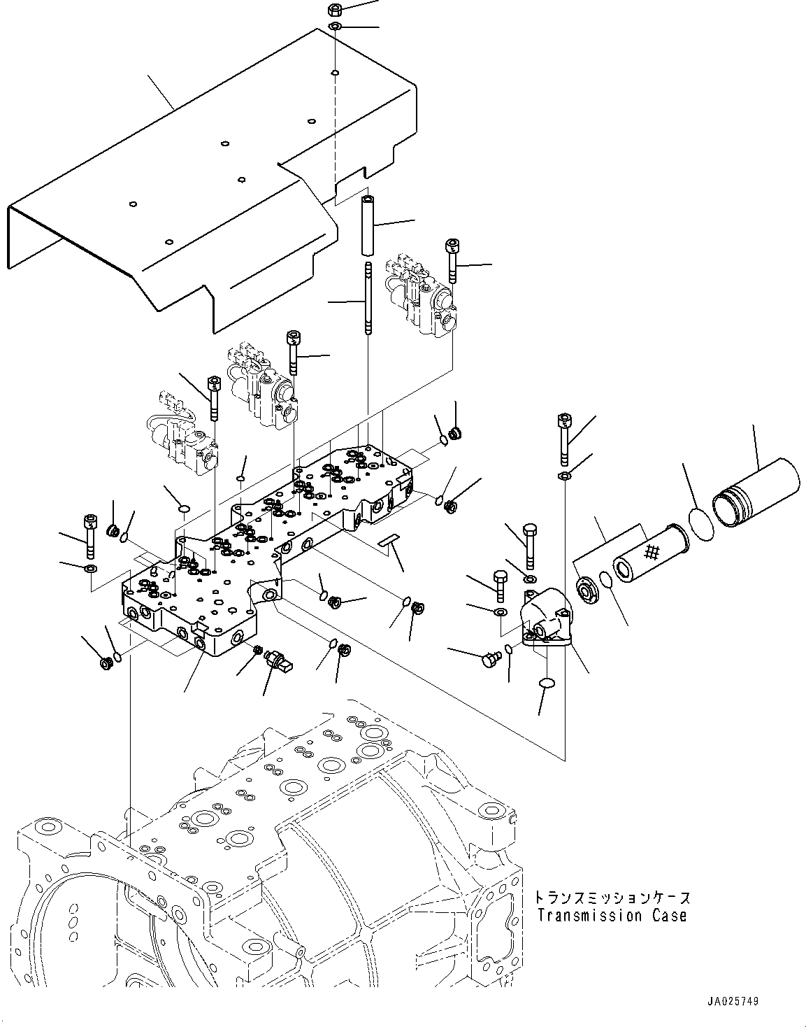 Komatsu parts book diagram for HD605-8 S/N 30072-UP (For KAL): TORQUE CONVERTER AND TRANSMISSION, TRANSMISSION CONTROL VALVE SEAT (#30001-)