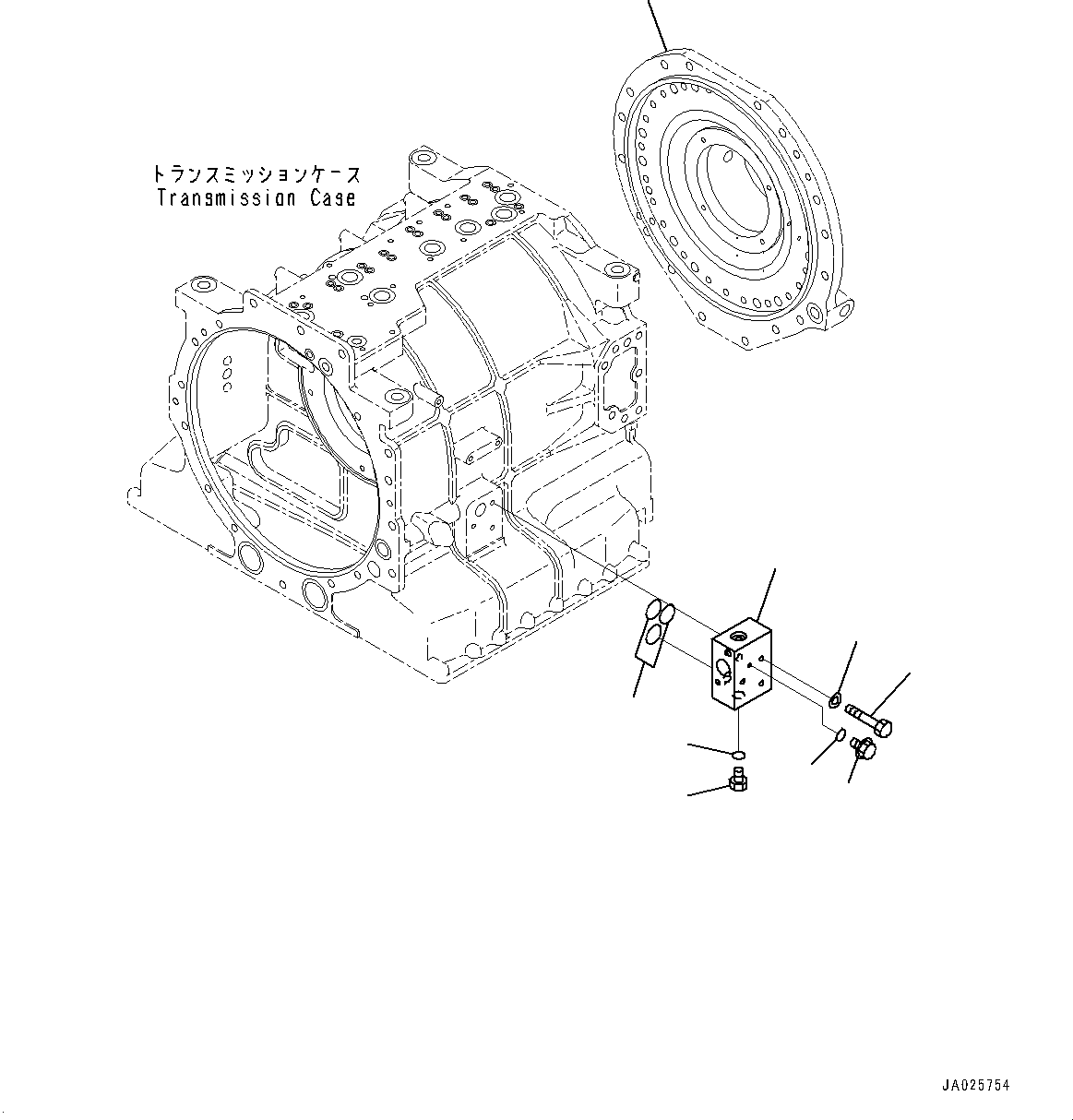 Komatsu parts book diagram for HD605-8 S/N 30072-UP (For KAL): TORQUE CONVERTER AND TRANSMISSION, MAIN FLOW SELECTOR VALVE (#30001-)