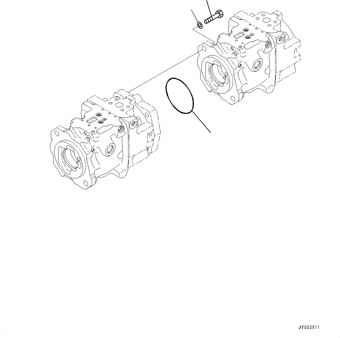 Komatsu parts book diagram for HD605-8 S/N 30072-UP (For KAL): TORQUE CONVERTER AND TRANSMISSION, STEERING AND HOIST PUMP (9/9) (#30001-)