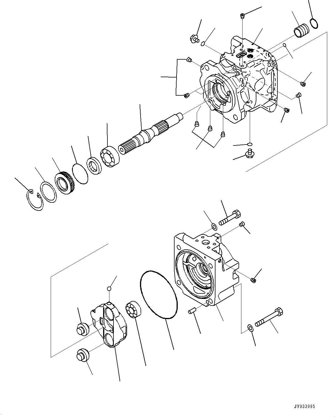 Komatsu parts book diagram for HD605-8 S/N 30072-UP (For KAL): TORQUE CONVERTER AND TRANSMISSION, RADIATOR FAN PUMP (1/5) (#30001-)