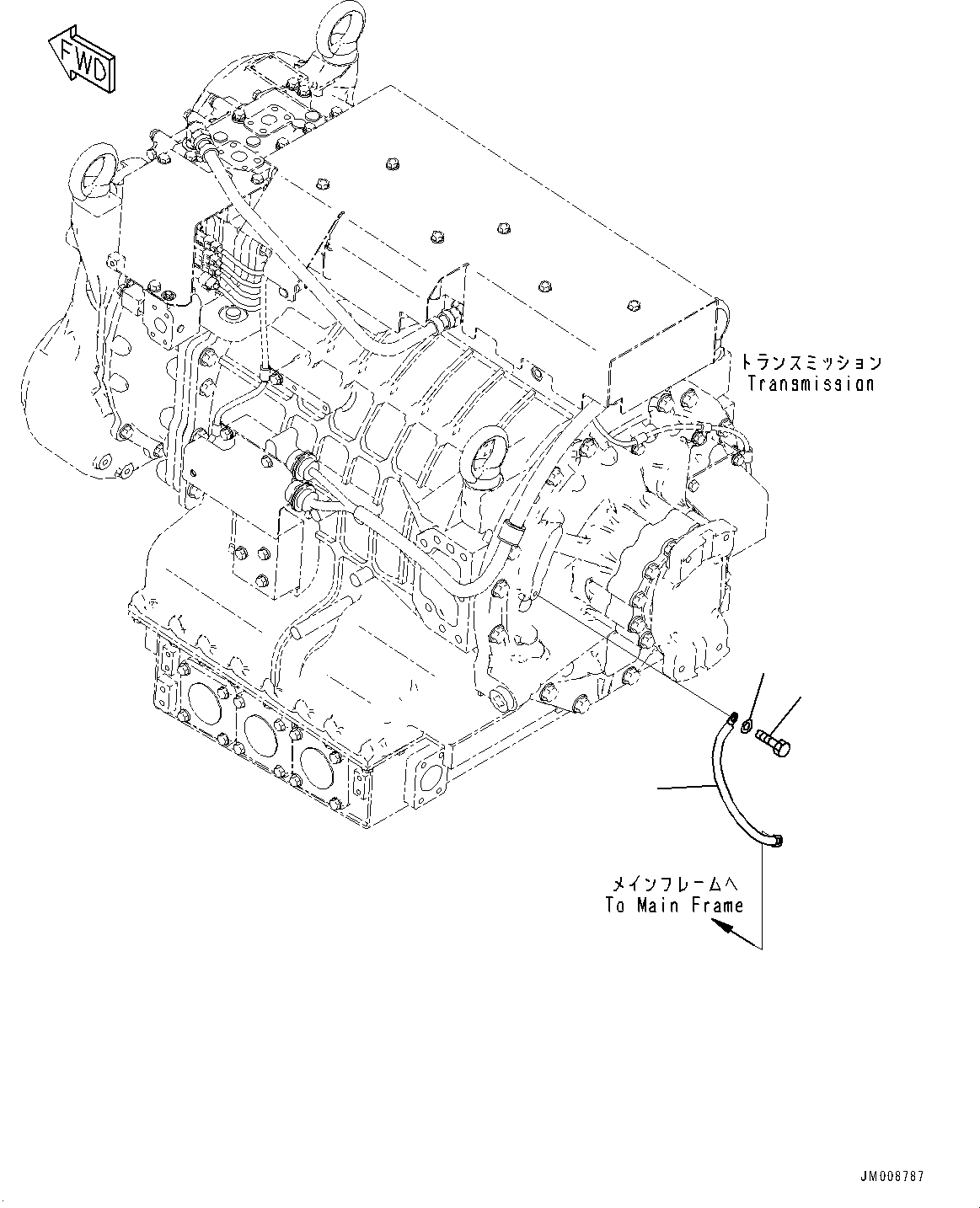 Komatsu parts book diagram for HD605-8 S/N 30072-UP (For KAL): TORQUE CONVERTER AND TRANSMISSION, WIRING HARNESS (#30001-)