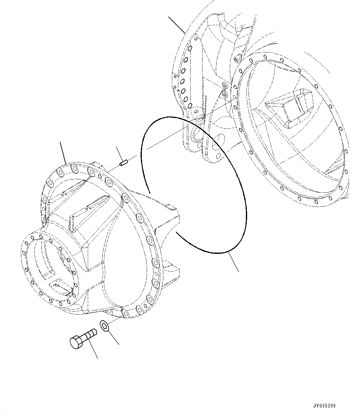 Komatsu parts book diagram for HD605-8 S/N 30072-UP (For KAL): REAR AXLE, DIFFERENTIAL (4/4) (#30001-)