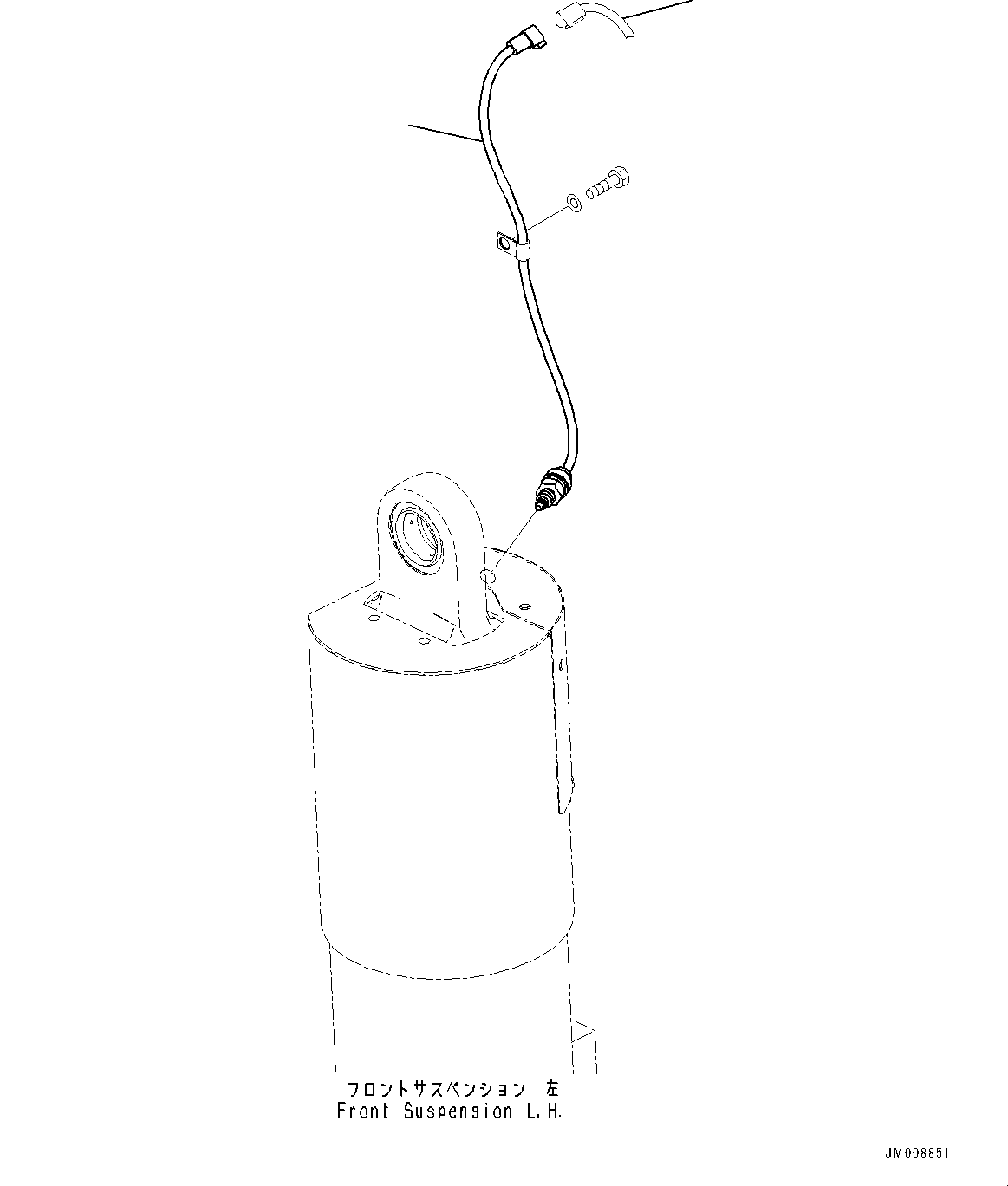 Komatsu parts book diagram for HD605-8 S/N 30072-UP (For KAL): FRONT AXLE, SENSOR (1/2) (#30001-)