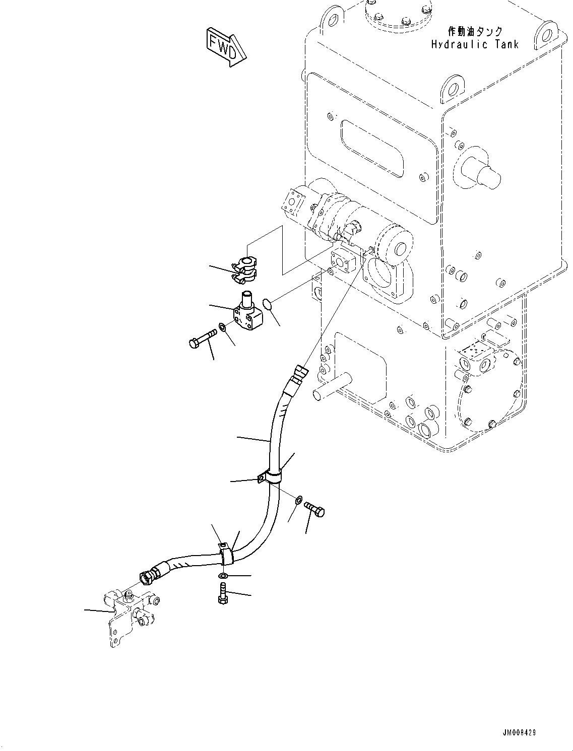 Komatsu parts book diagram for HD605-8 S/N 30072-UP (For KAL): HYDRAULIC TANK, SUCTION AND DRAIN PIPING (#30001-)