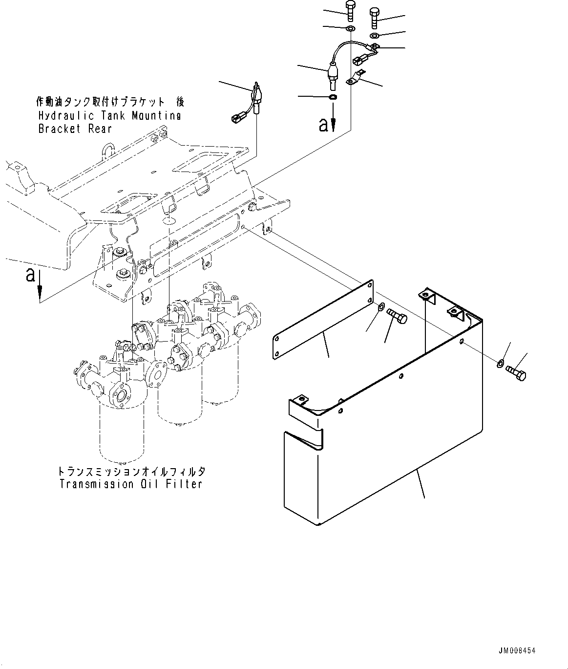 Komatsu parts book diagram for HD605-8 S/N 30072-UP (For KAL): HYDRAULIC TANK, FILTER COVER (#30001-)