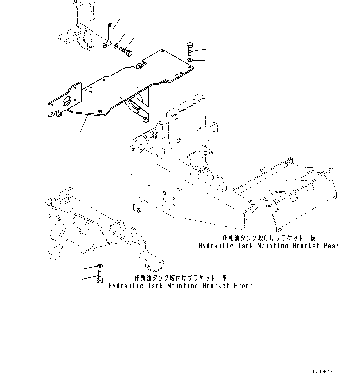 Komatsu parts book diagram for HD605-8 S/N 30072-UP (For KAL): HYDRAULIC TANK, DEMAND VALVE MOUNTING (#30001-)