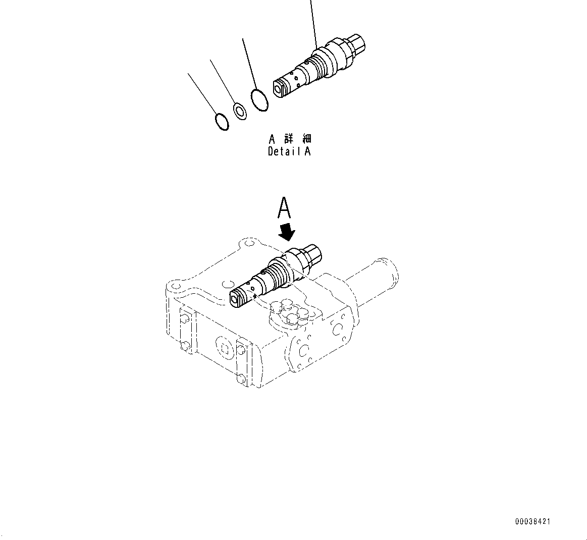 Komatsu parts book diagram for HD605-8 S/N 30072-UP (For KAL): HYDRAULIC TANK, DEMAND VALVE (2/2) (#30001-)