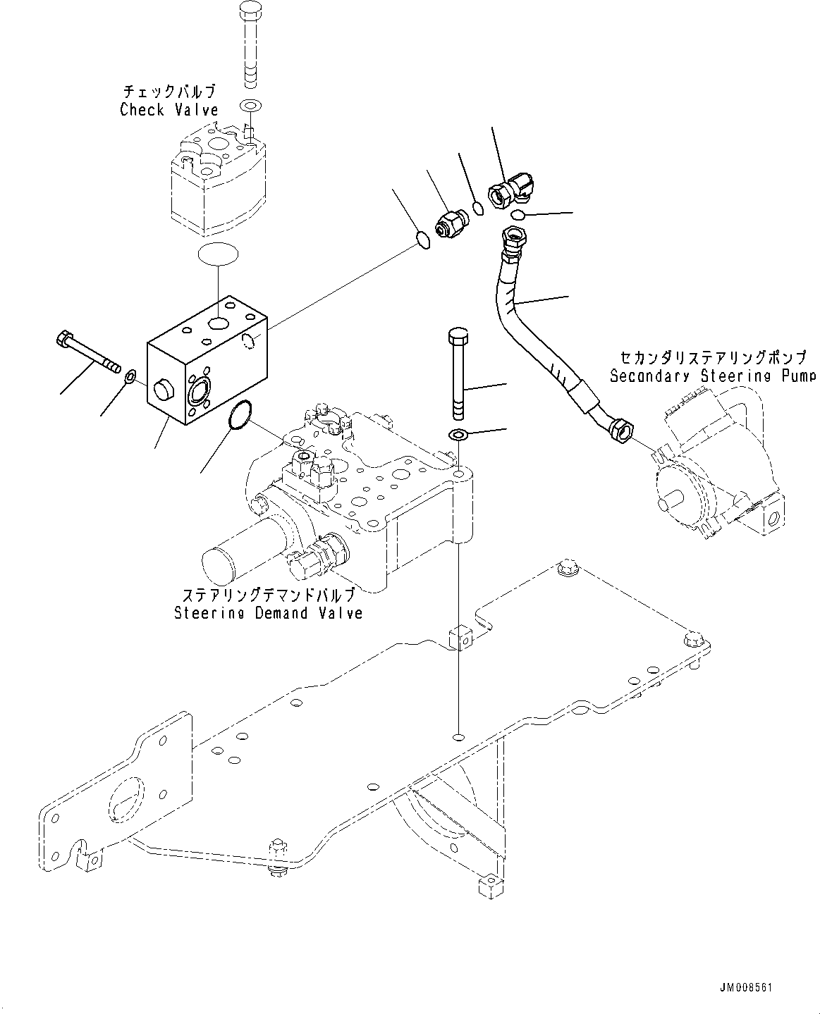 Komatsu parts book diagram for HD605-8 S/N 30072-UP (For KAL): HYDRAULIC TANK, BLOCK (#30001-)