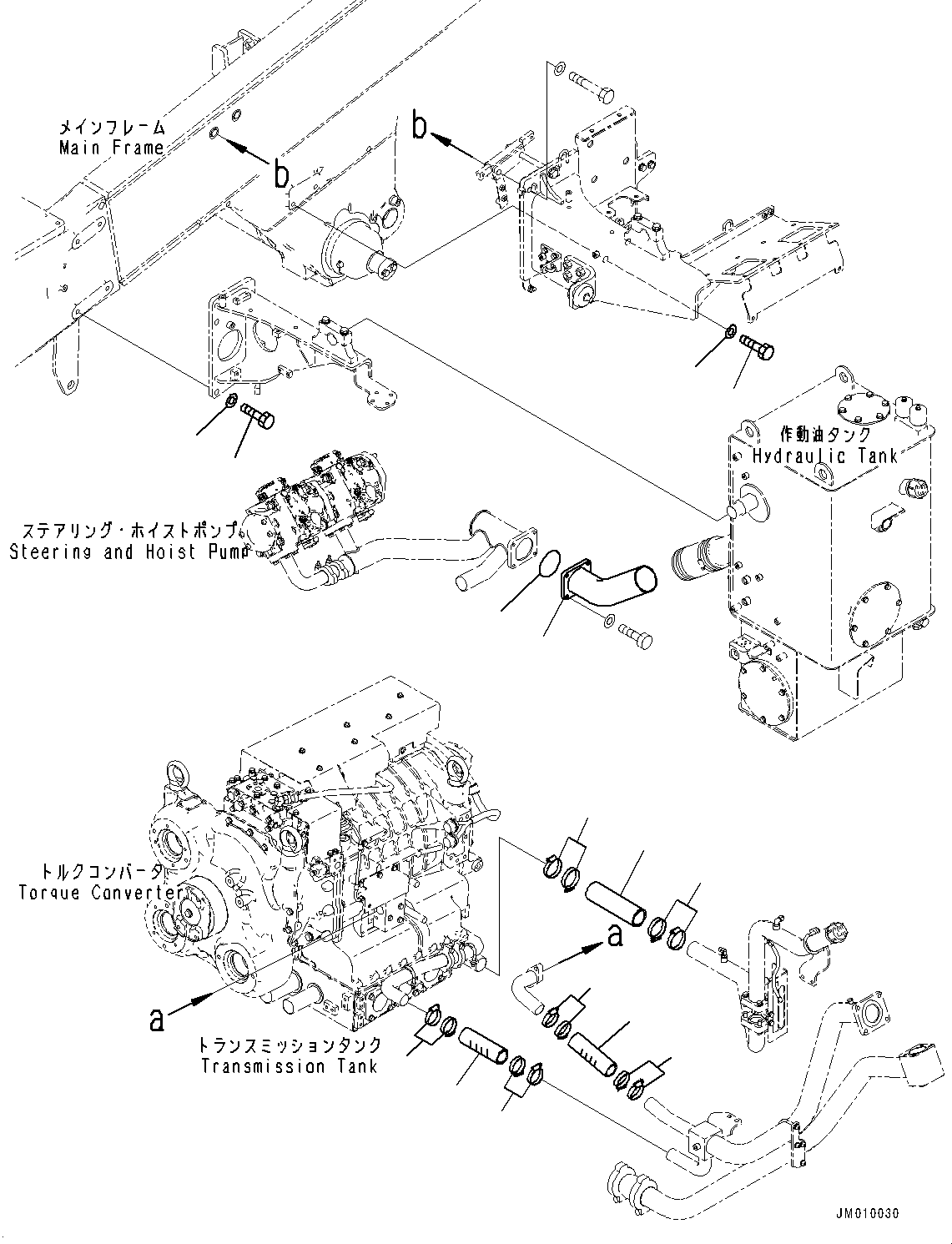 Komatsu parts book diagram for HD605-8 S/N 30072-UP (For KAL): HYDRAULIC TANK, RELATED PARTS(#30015-)