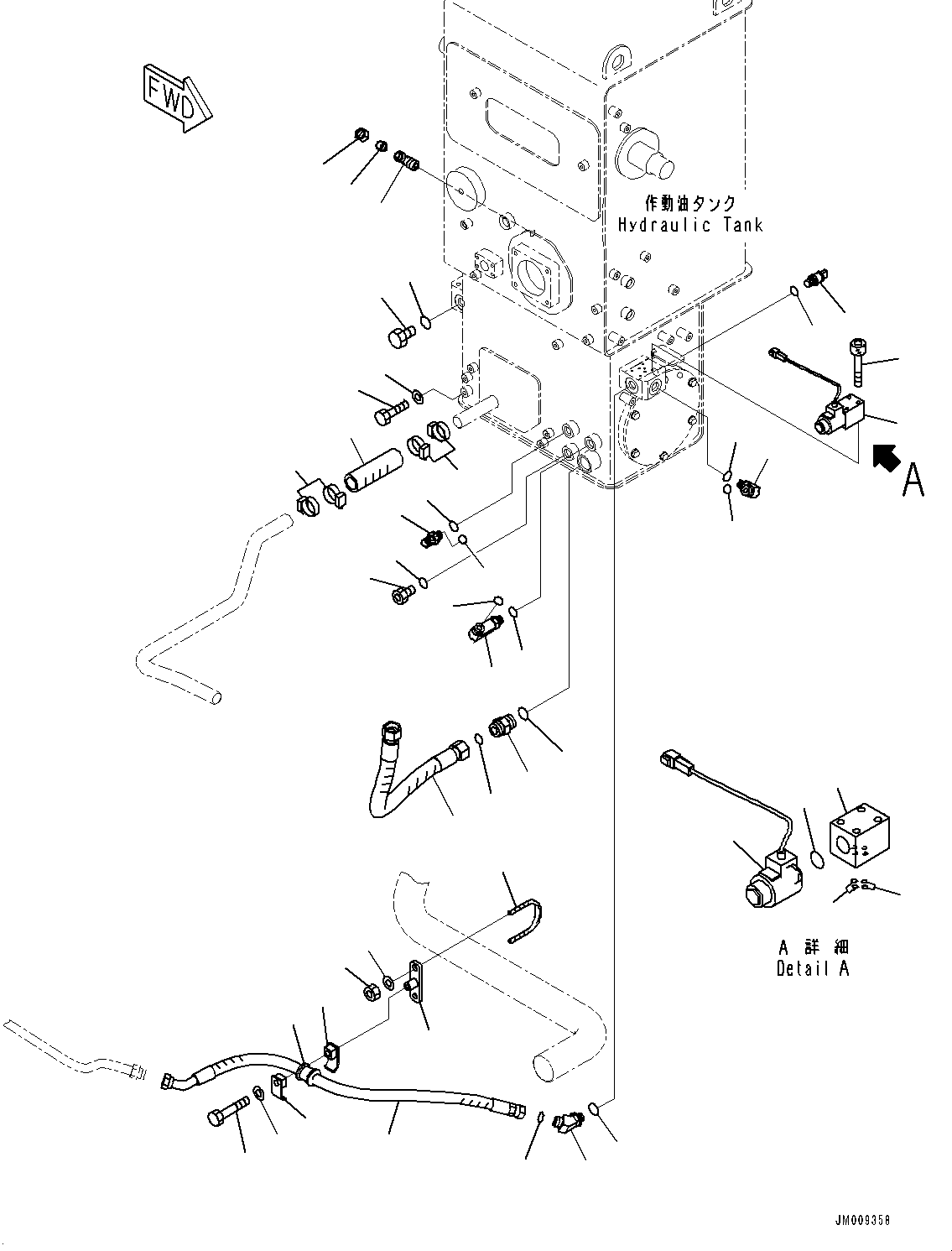 Komatsu parts book diagram for HD605-8 S/N 30072-UP (For KAL): HYDRAULIC TANK, PIPING (#30001-)
