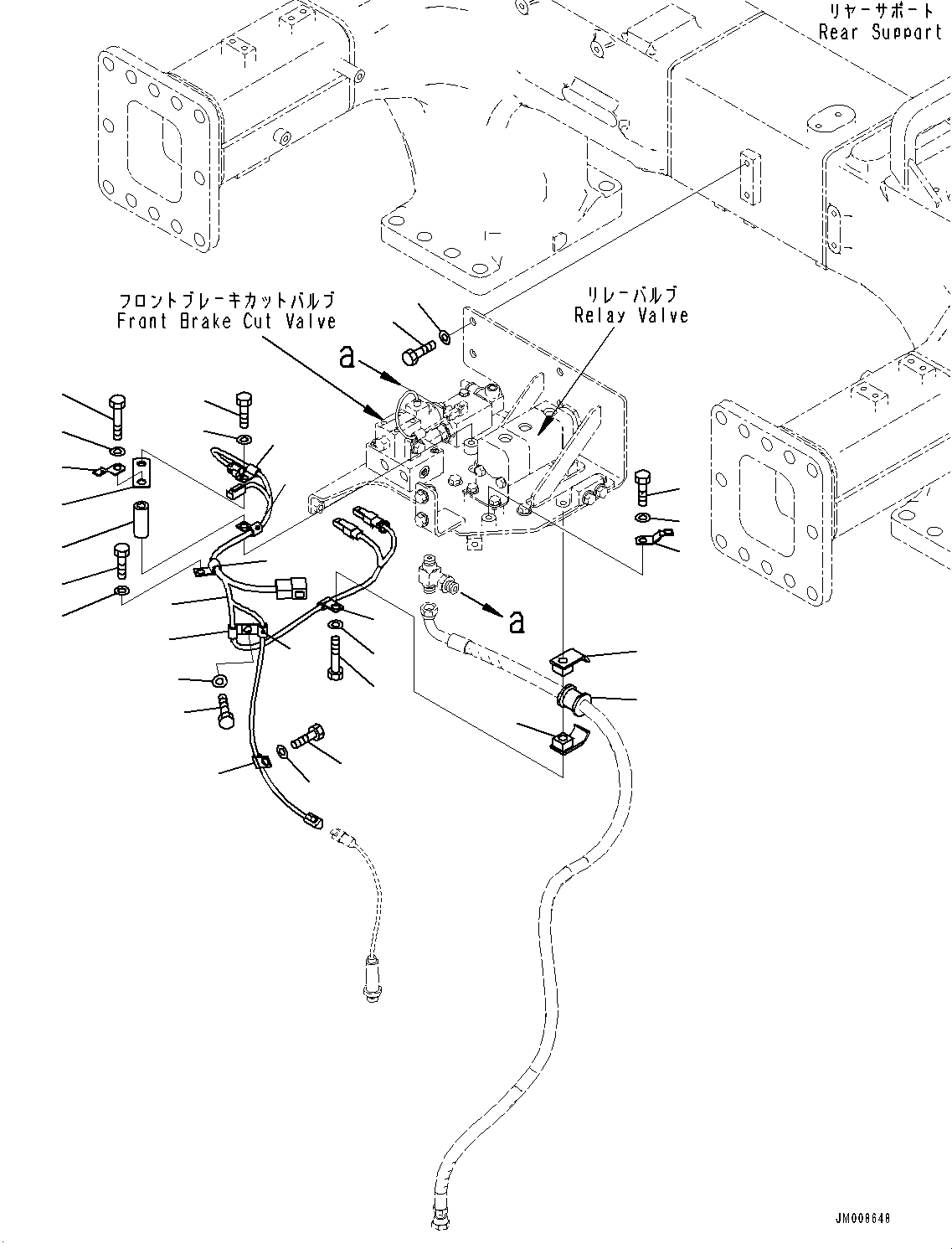 Komatsu parts book diagram for HD605-8 S/N 30072-UP (For KAL): BRAKE PIPING, WIRING HARNESS (#30001-)