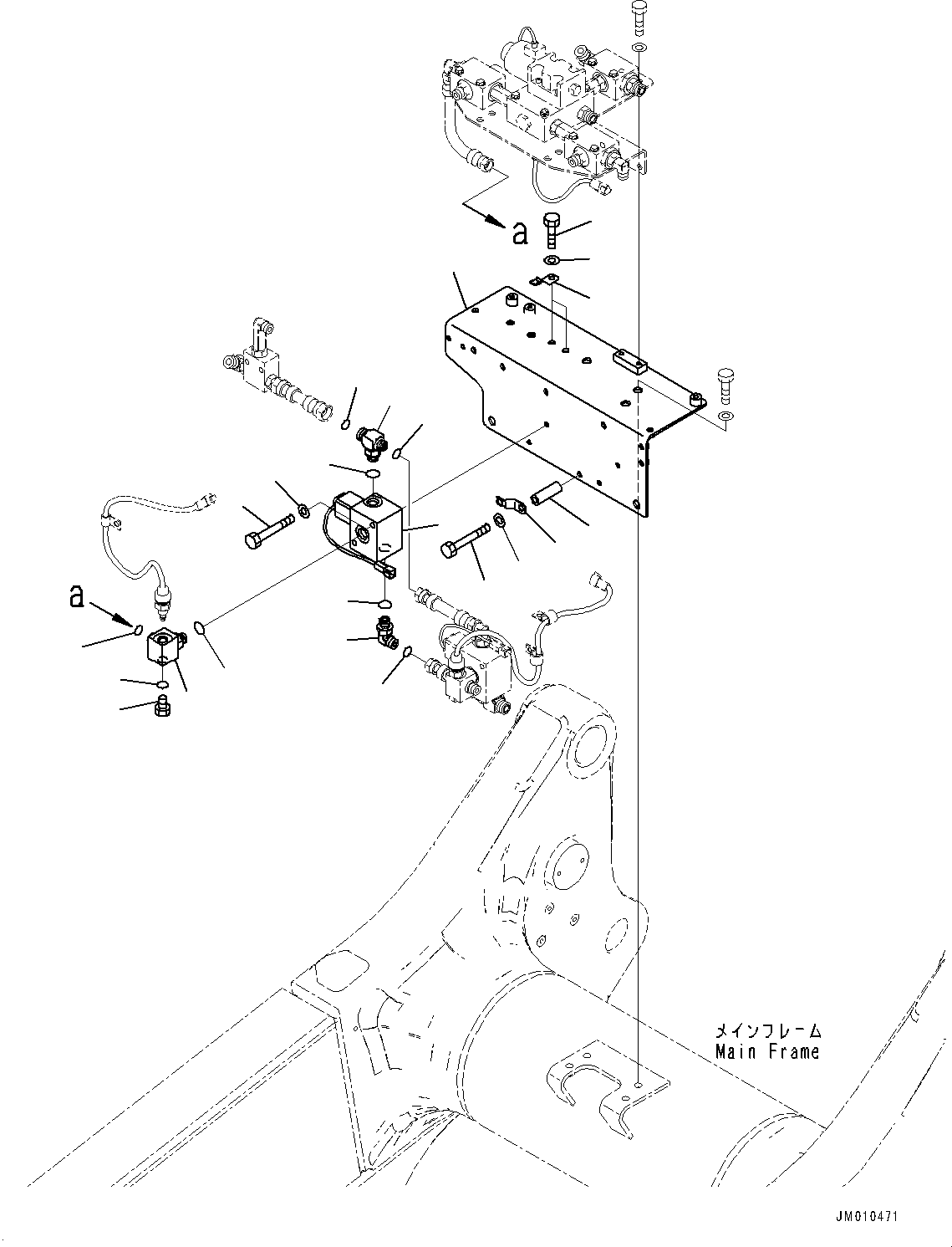 Komatsu parts book diagram for HD605-8 S/N 30072-UP (For KAL): BRAKE PIPING, VALVE (2/3) (#30001-)