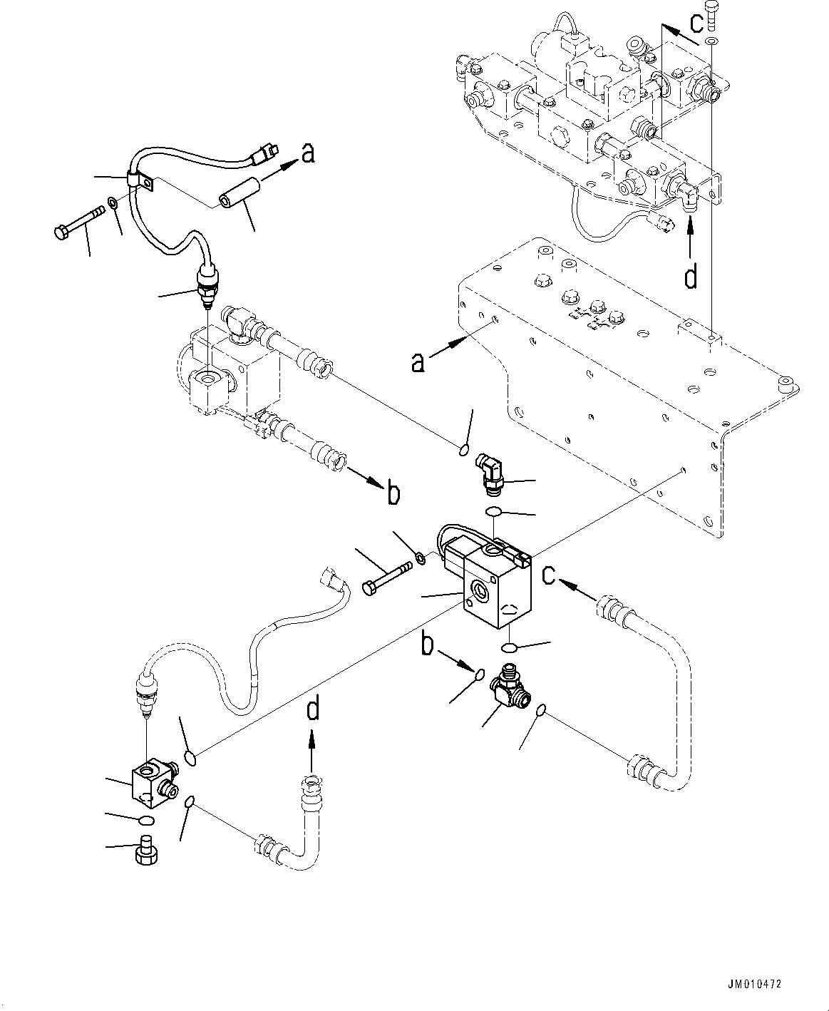 Komatsu parts book diagram for HD605-8 S/N 30072-UP (For KAL): BRAKE PIPING, VALVE (3/3) (#30001-)