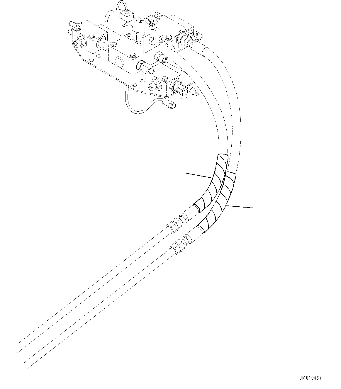 Komatsu parts book diagram for HD605-8 S/N 30072-UP (For KAL): BRAKE PIPING, TUBE (#30001-)