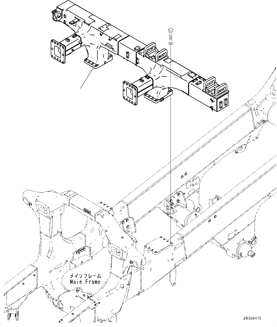 Komatsu parts book diagram for HD605-8 S/N 30072-UP (For KAL): REAR SUPPORT, SUPPORT (#30001-)