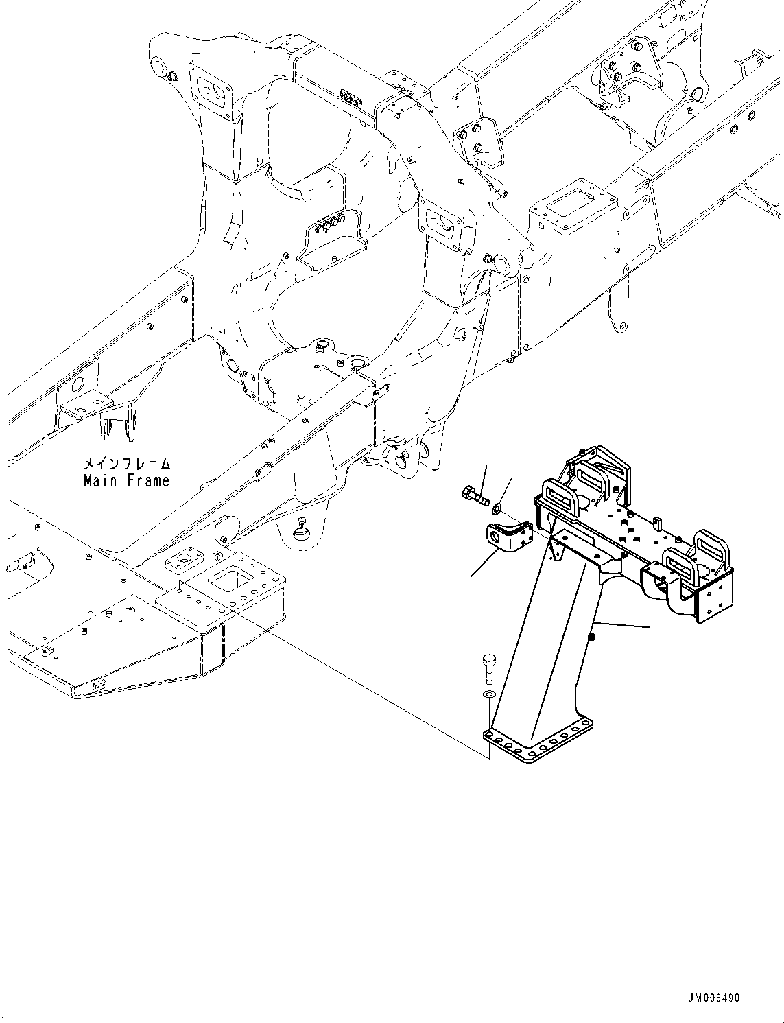 Komatsu parts book diagram for HD605-8 S/N 30072-UP (For KAL): FRONT SUPPORT, L.H. (#30001-)