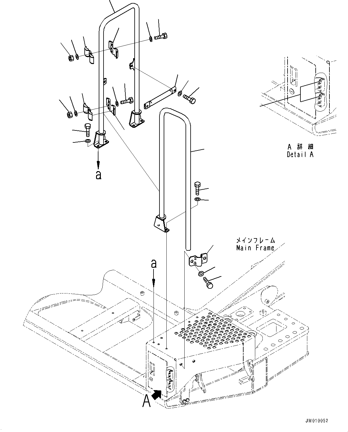 Komatsu parts book diagram for HD605-8 S/N 30072-UP (For KAL): LADDER, GUARD (#30001-)