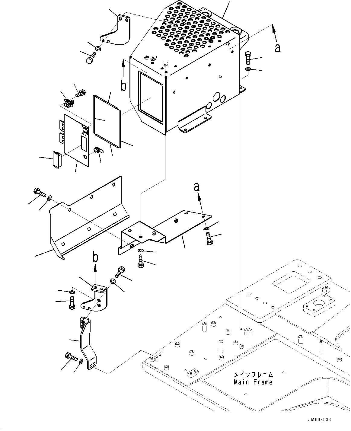 Komatsu parts book diagram for HD605-8 S/N 30072-UP (For KAL): LADDER, STEP AND COVER, R.H. (#30001-)