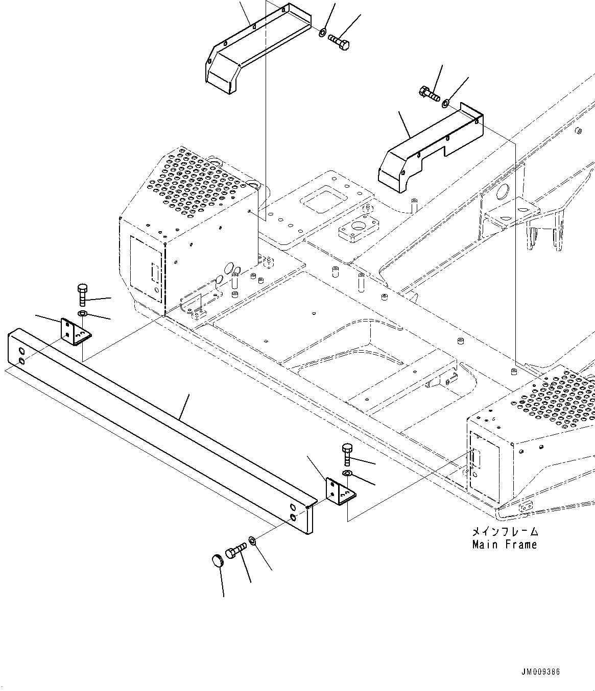 Komatsu parts book diagram for HD605-8 S/N 30072-UP (For KAL): LADDER, FRONT COVER (#30001-)