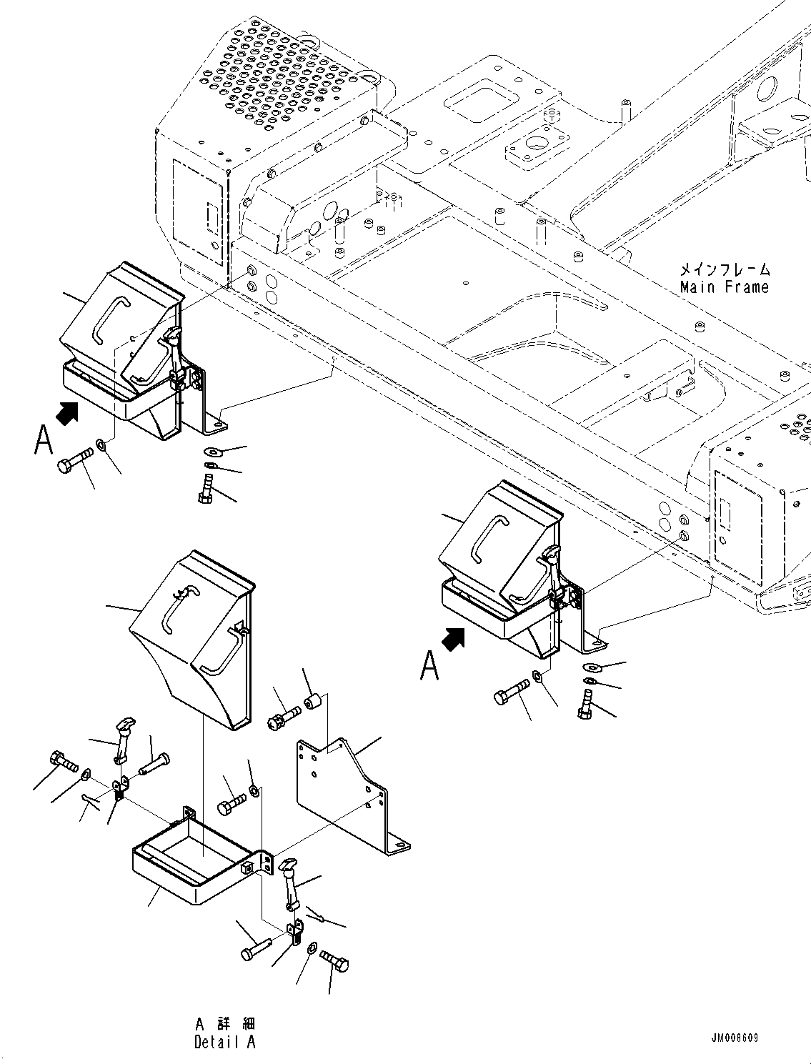 Komatsu parts book diagram for HD605-8 S/N 30072-UP (For KAL): TIRE STOPPER (#30001-)