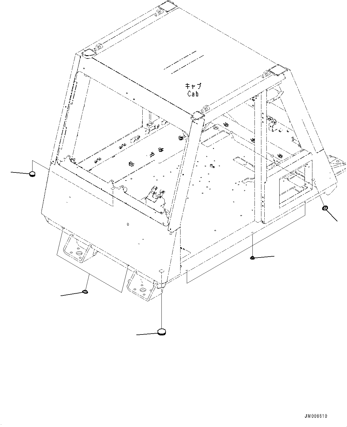 Komatsu parts book diagram for HD605-8 S/N 30072-UP (For KAL): CAB, CAP (#30001-)