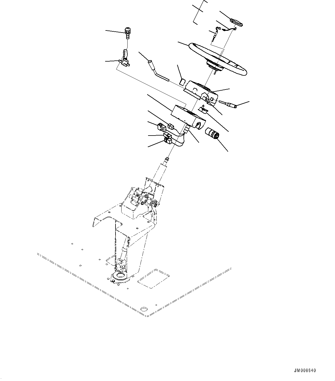 Komatsu parts book diagram for HD605-8 S/N 30072-UP (For KAL): CAB, STEERING WHEEL AND COLUMN (#30001-)