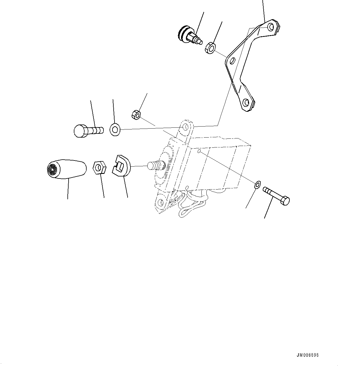 Komatsu parts book diagram for HD605-8 S/N 30072-UP (For KAL): CAB, KNOB (#30001-)
