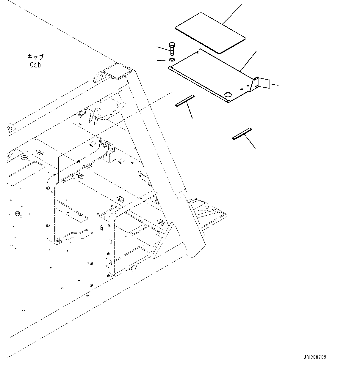 Komatsu parts book diagram for HD605-8 S/N 30072-UP (For KAL): CAB, TRAY (#30001-)