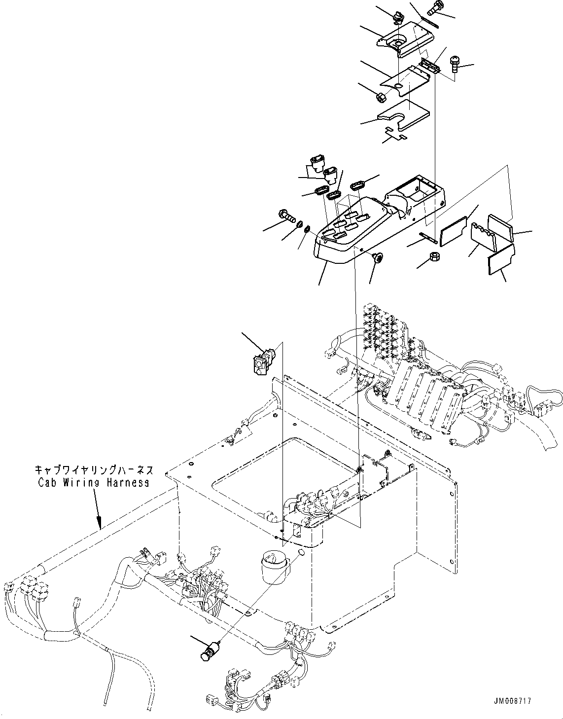 Komatsu parts book diagram for HD605-8 S/N 30072-UP (For KAL): CAB, CONSOLE BOX SWITCH (#30001-)