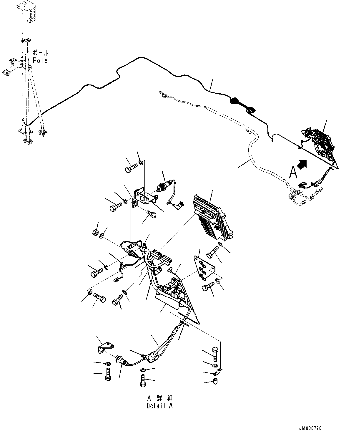 Komatsu parts book diagram for HD605-8 S/N 30072-UP (For KAL): CAB, KOMTRAX CONTROLLER (#30001-)
