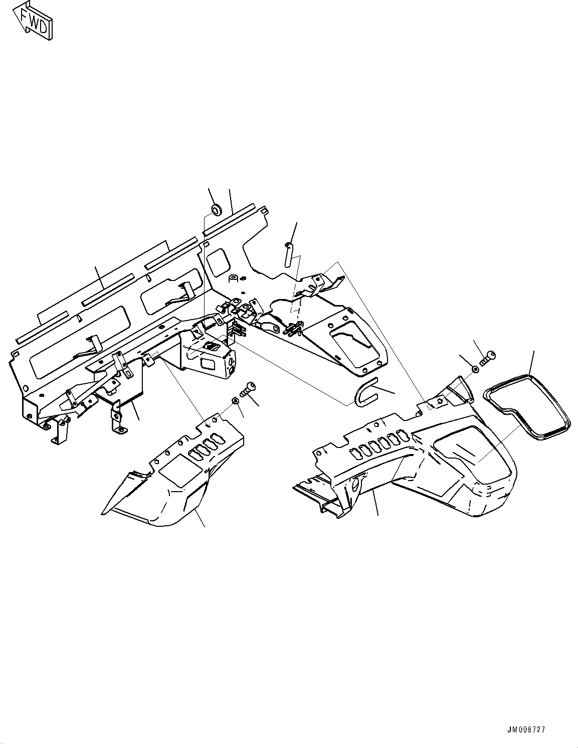 Komatsu parts book diagram for HD605-8 S/N 30072-UP (For KAL): CAB, DASHBOARD (#30001-)