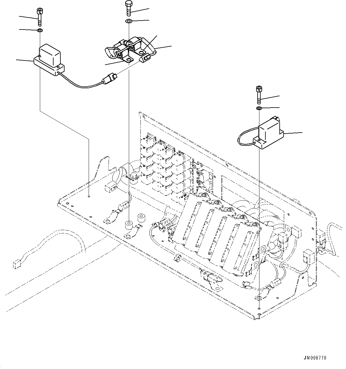 Komatsu parts book diagram for HD605-8 S/N 30072-UP (For KAL): CAB, ANGLE SENSOR (#30001-)