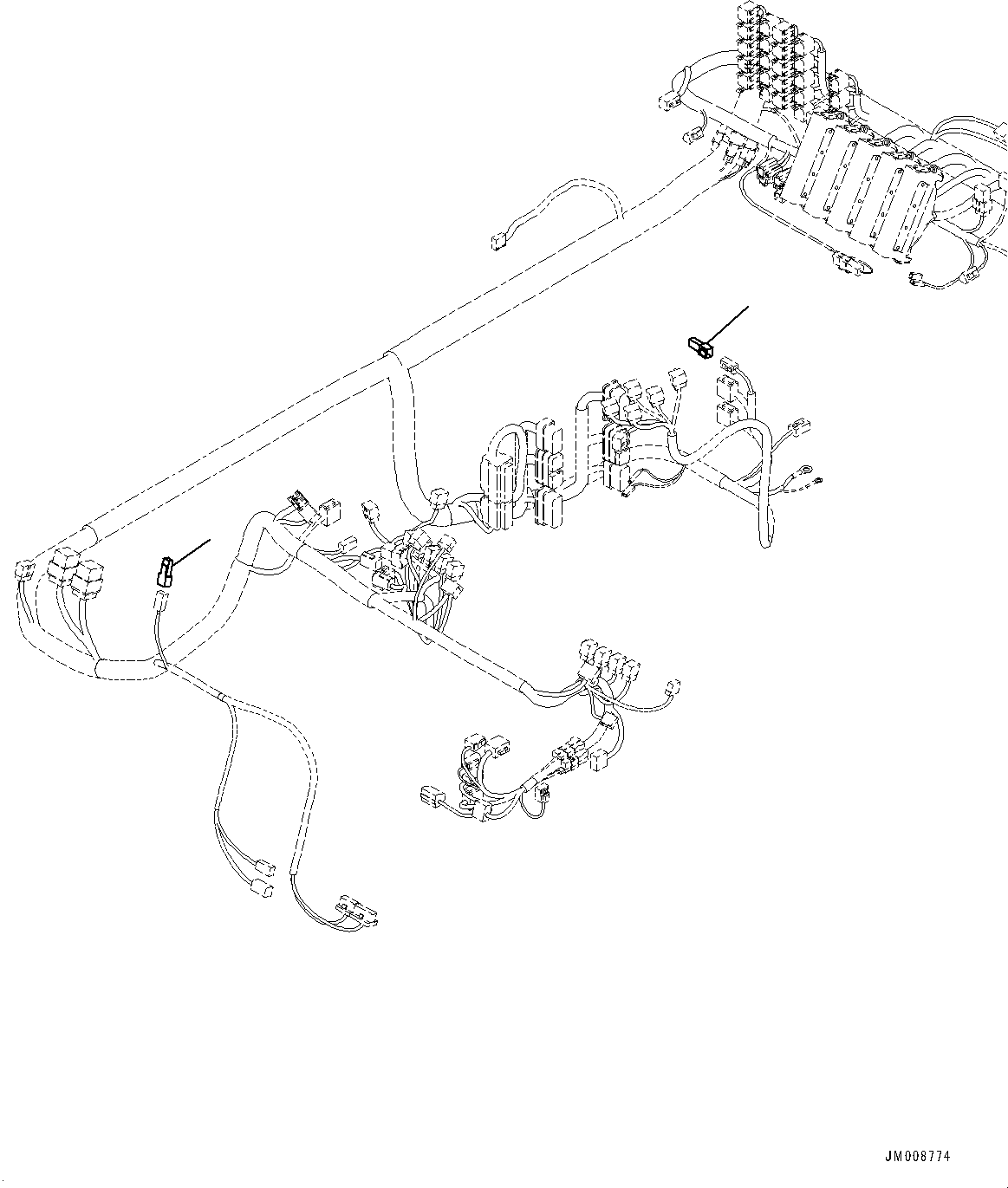 Komatsu parts book diagram for HD605-8 S/N 30072-UP (For KAL): CAB, CONNECTOR COVER (#30001-)