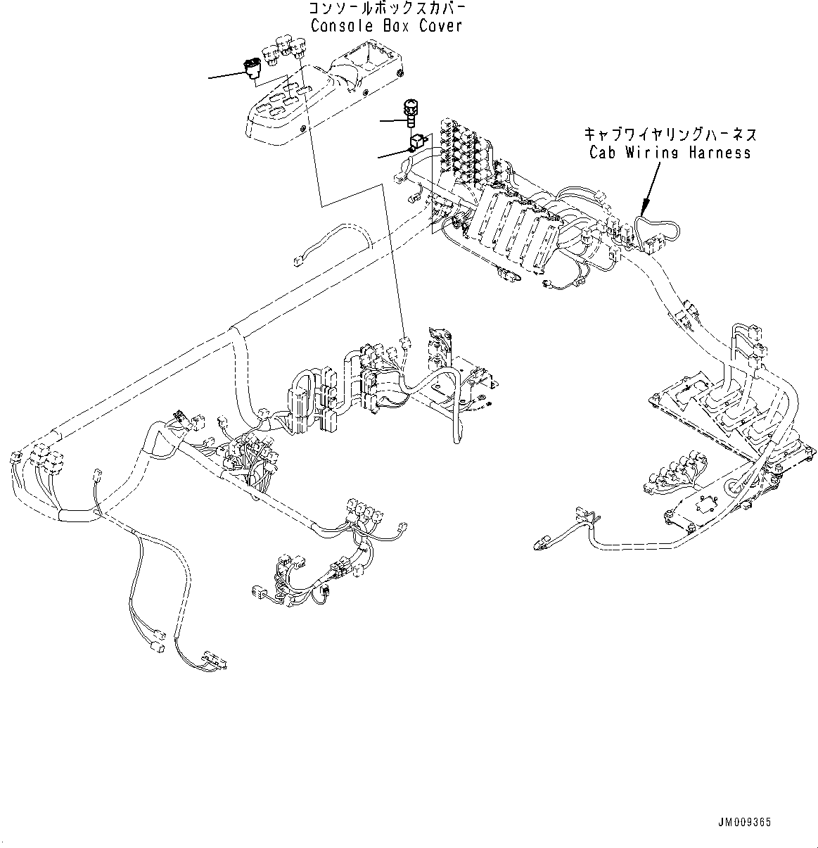 Komatsu parts book diagram for HD605-8 S/N 30072-UP (For KAL): CAB OPTION SWITCH, REARVIEW MIRROR HEATER (#30001-)
