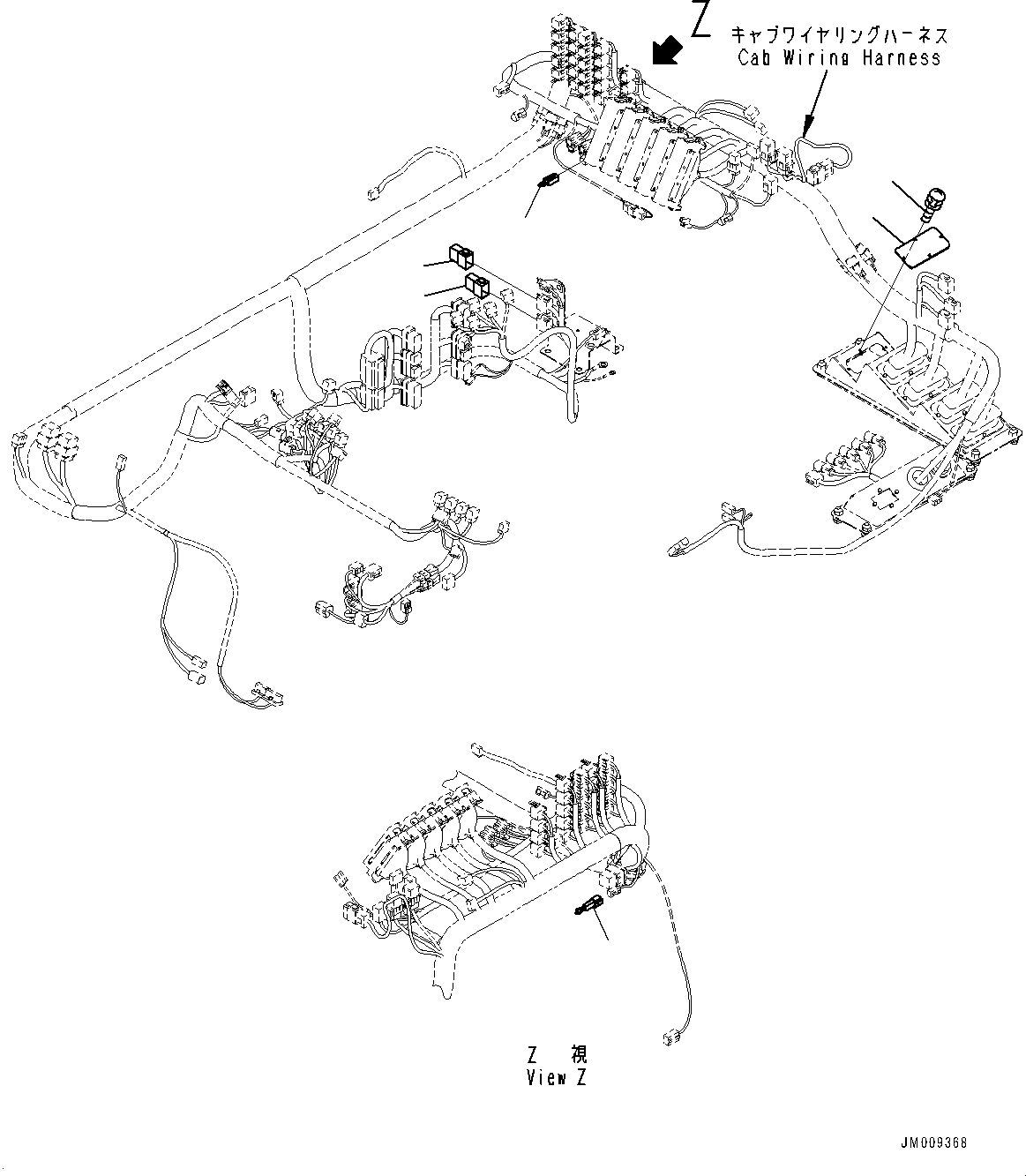 Komatsu parts book diagram for HD605-8 S/N 30072-UP (For KAL): CAB OPTION SWITCH, CONNECTOR PLUG (#30001-)